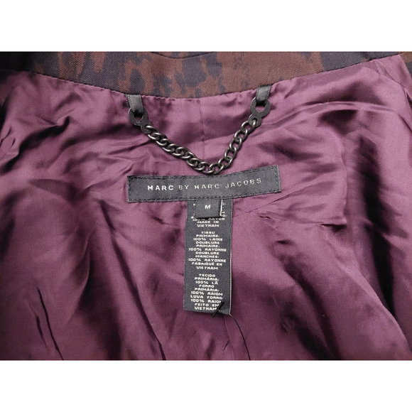 Marc by Marc Jacobs Deep Beet Print Lined Wool Blazer Suit Jacket Sz M NWT $488 - Picture 8 of 16